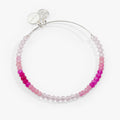 Ombre Faceted Stone Beaded Charm Bangle, Pink
