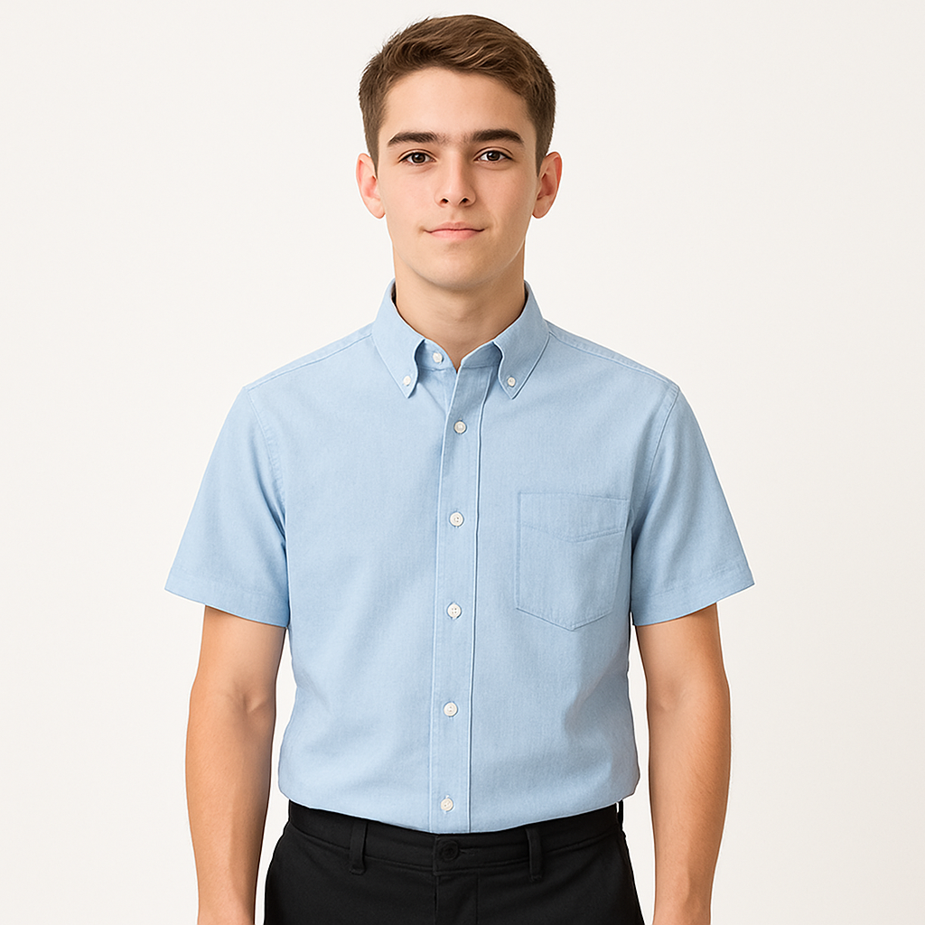 Boys Short Sleeve Oxford Shirt - Single