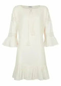 Paradiso Lace Trim Tunic Dress | Cotton Gauze | Femstylo