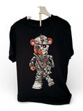Preowned streetwear graphic T shirt with bear cyborg design