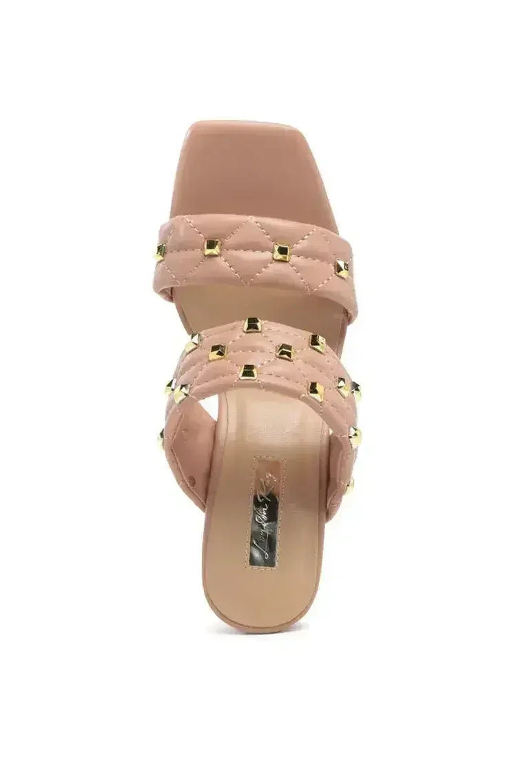 Fischer Stud Embellished Block Heel Sandals