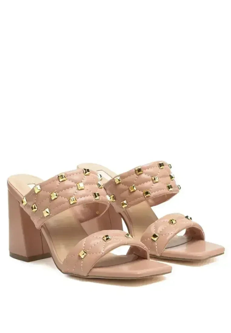 Fischer Stud Embellished Block Heel Sandals