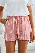 Tie Dye Drawstring Shorts | Boho Chic Summer Shorts | Polyester