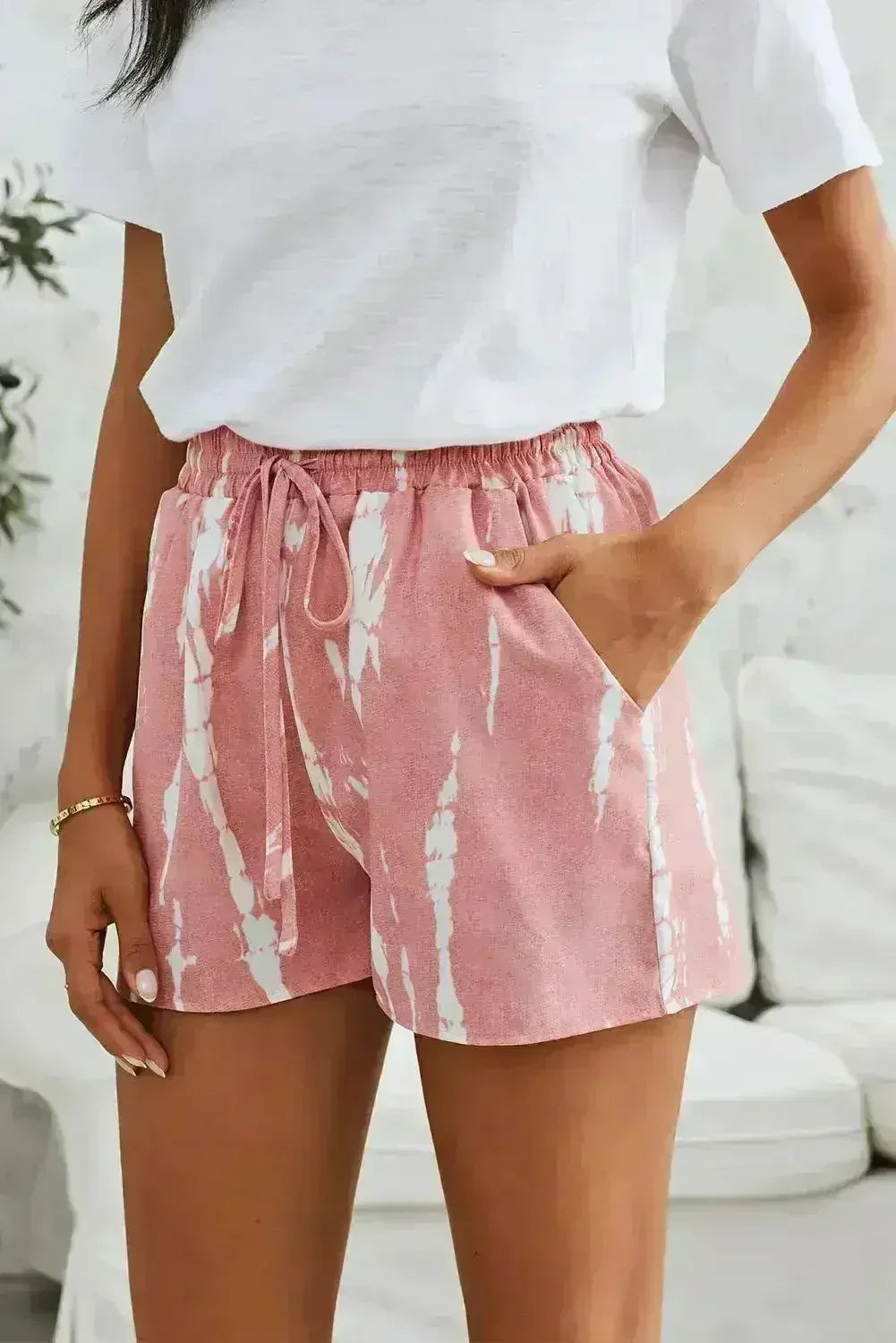 Tie Dye Drawstring Shorts | Boho Chic Summer Shorts | Polyester