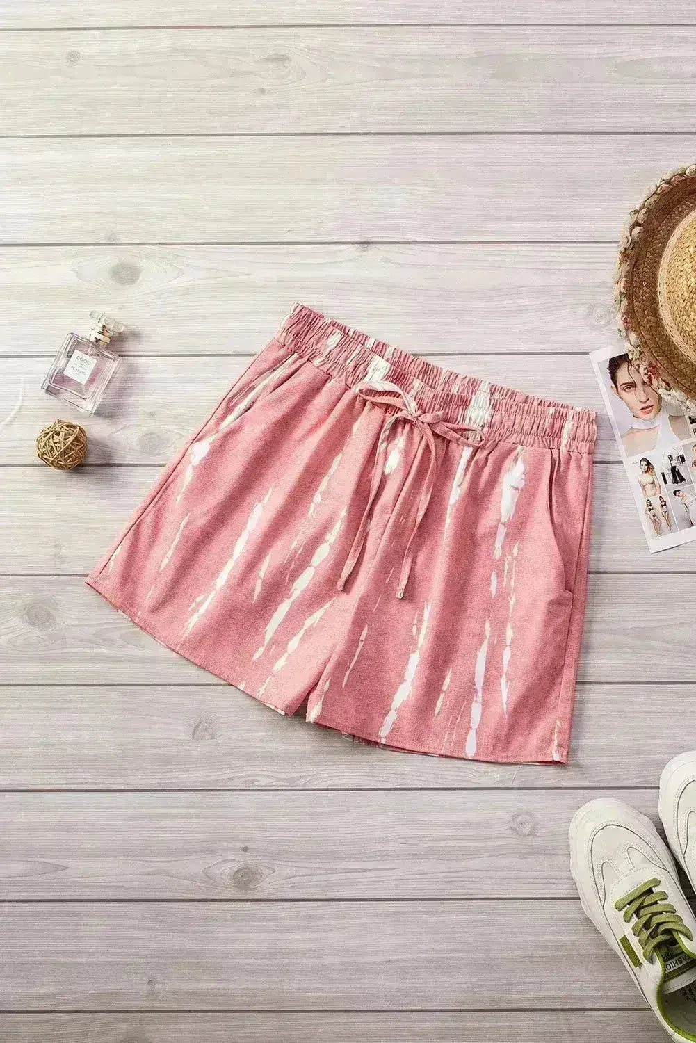 Tie Dye Drawstring Shorts | Boho Chic Summer Shorts | Polyester