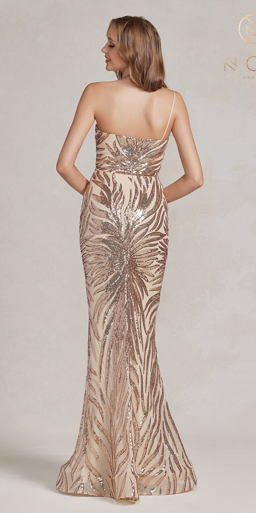 Nox Anabel R1204 Floor Length Fitted Sequin Gown