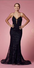 Nox Anabel R282-1 Mermaid Long Dress Corset Open-Back