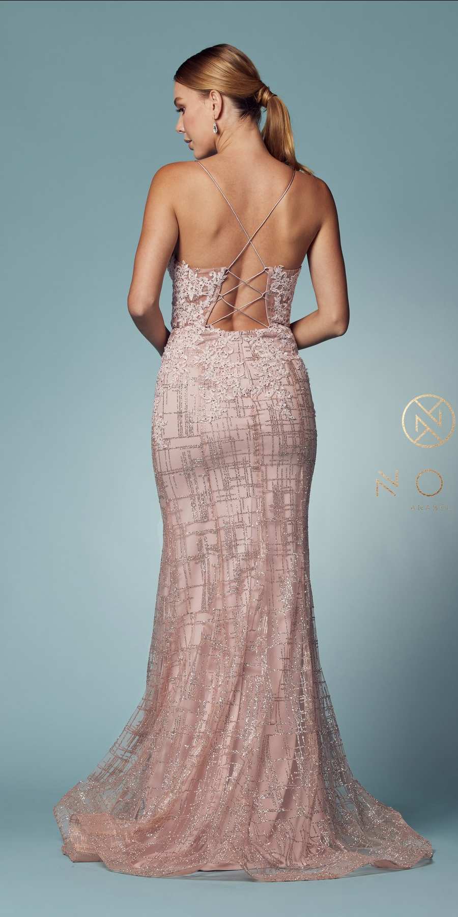 Nox Anabel R282-1 Mermaid Long Dress Corset Open-Back