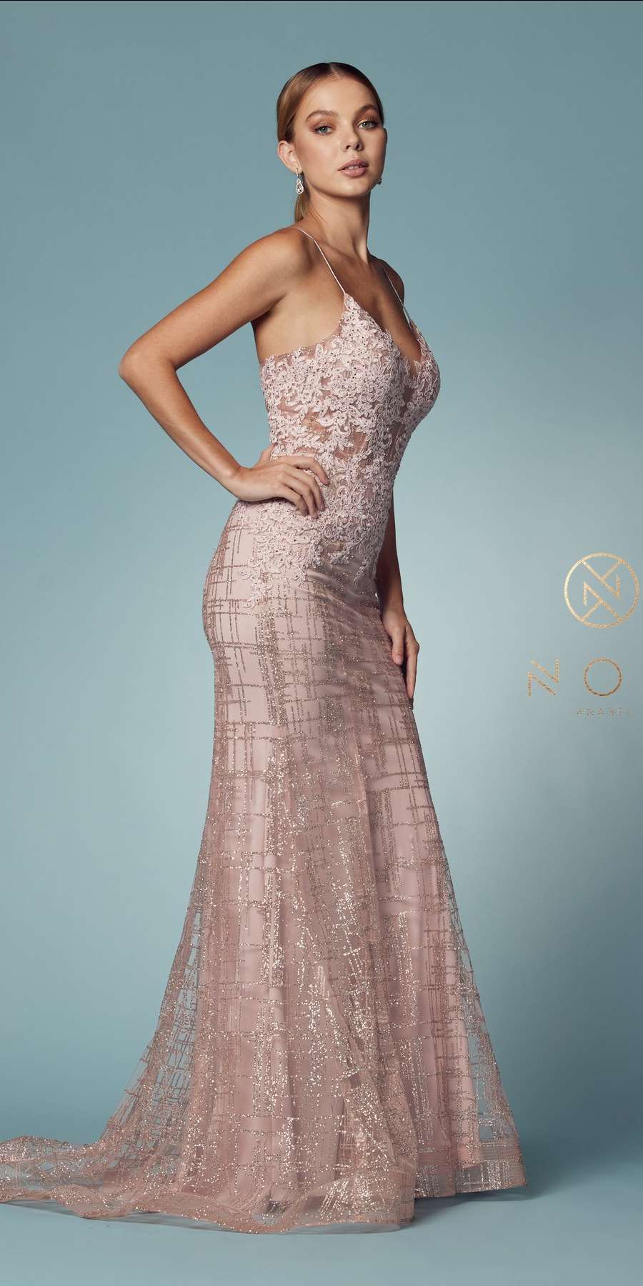 Nox Anabel R282-1 Mermaid Long Dress Corset Open-Back