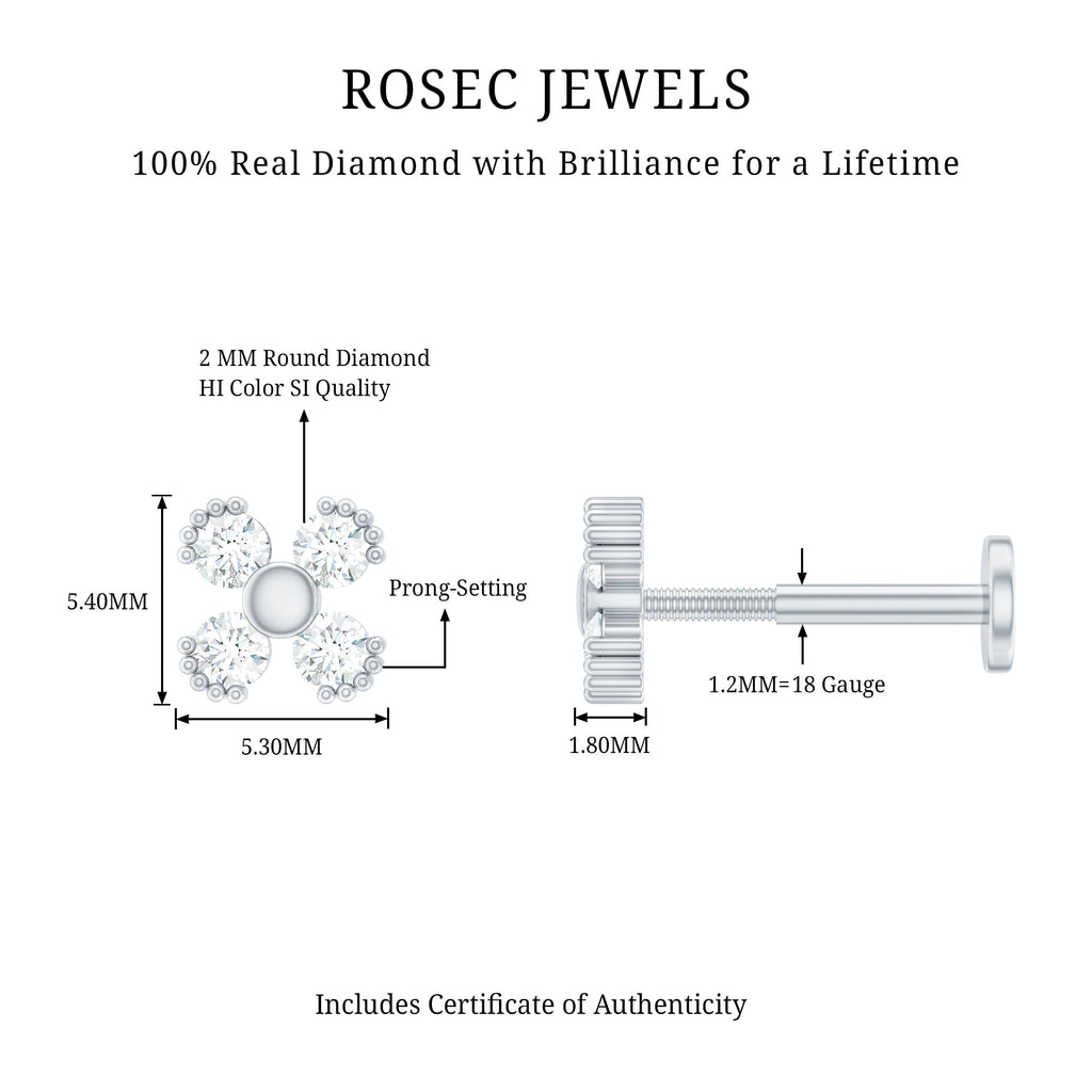 Round Diamond Minimal Helix Earring