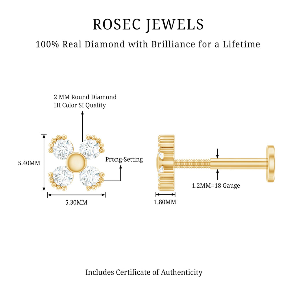 Round Diamond Minimal Helix Earring