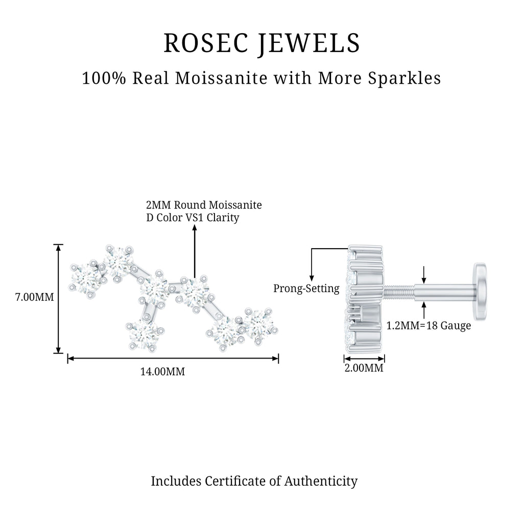 Diamond Leo Constellation Crawler Earring for Helix Piercing