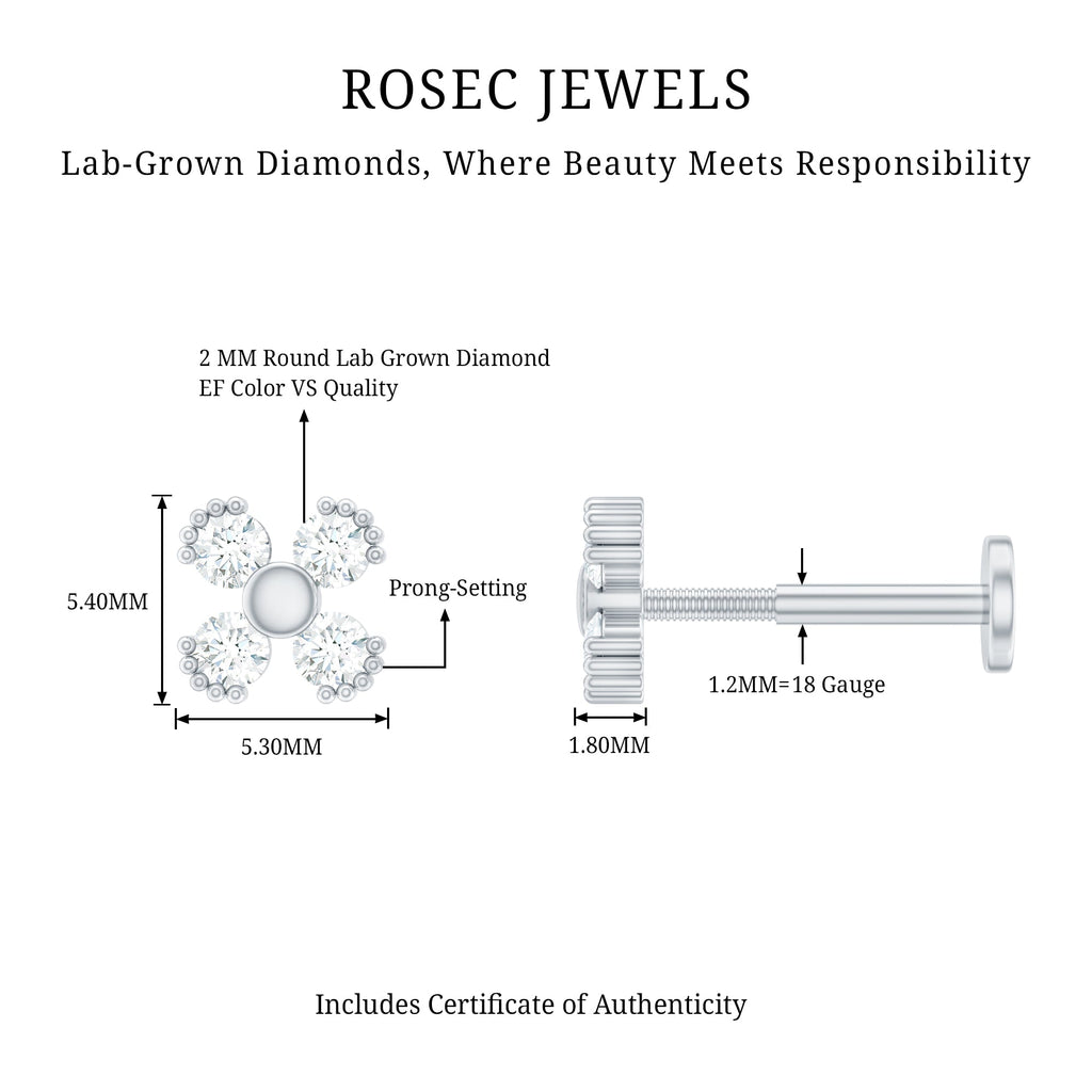 Round Diamond Minimal Helix Earring
