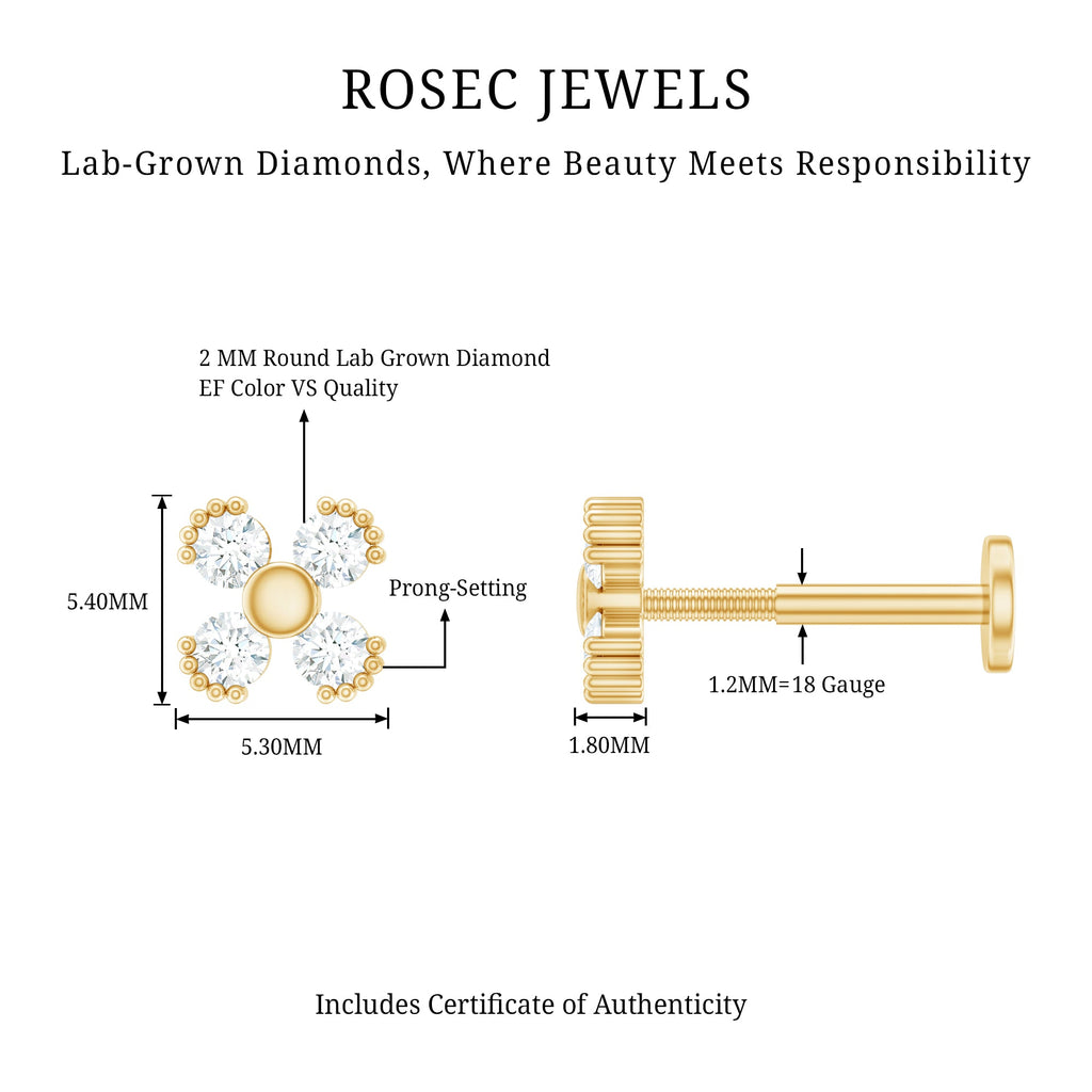 Round Diamond Minimal Helix Earring