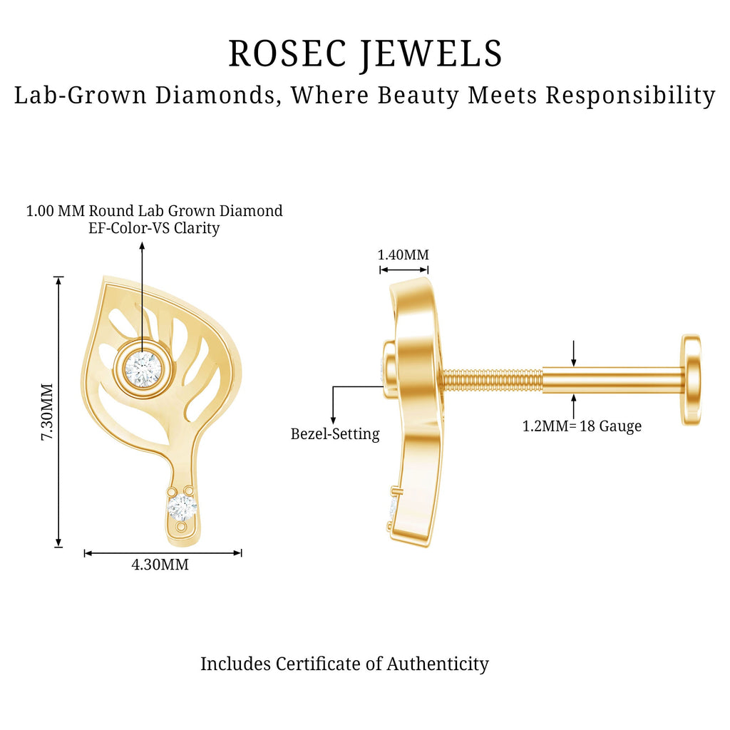 Diamond Leaf Helix Earring