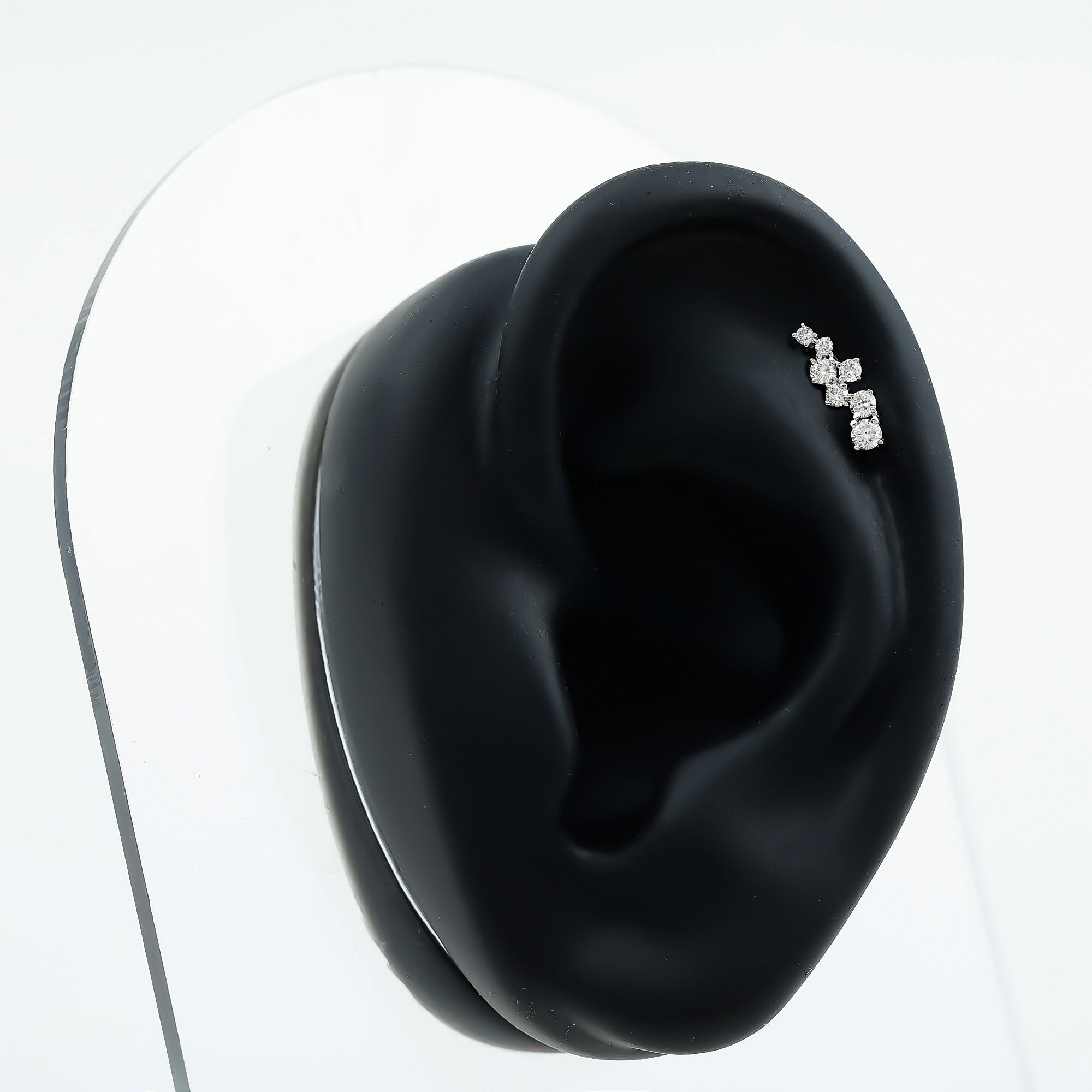 Simple Diamond Helix Piercing Earring with Flat Back
