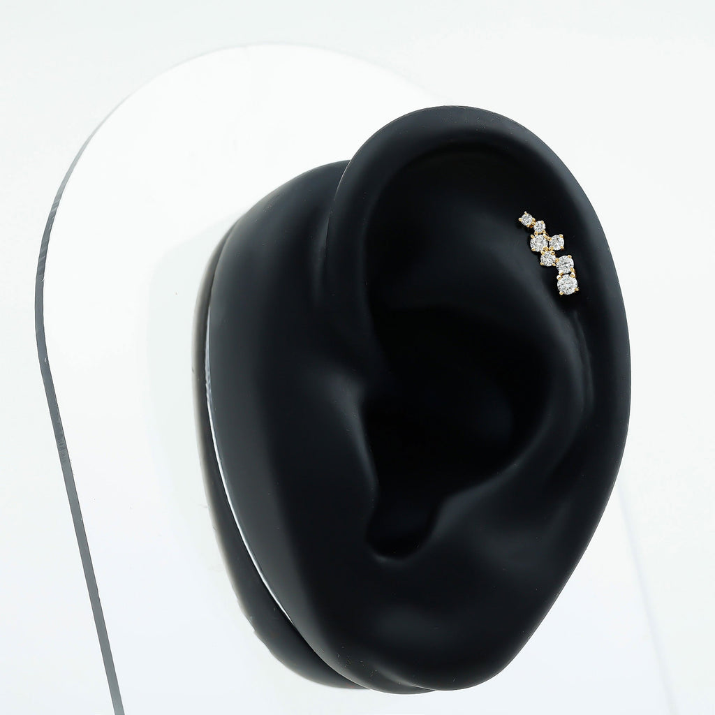 Simple Diamond Helix Piercing Earring with Flat Back
