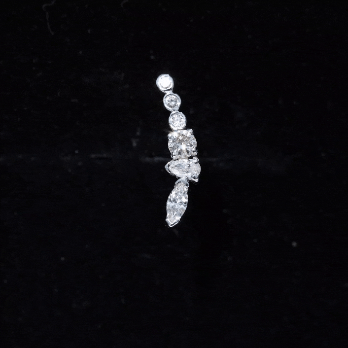 Genuine Diamond Crawler Earring for Cartilage Piercing