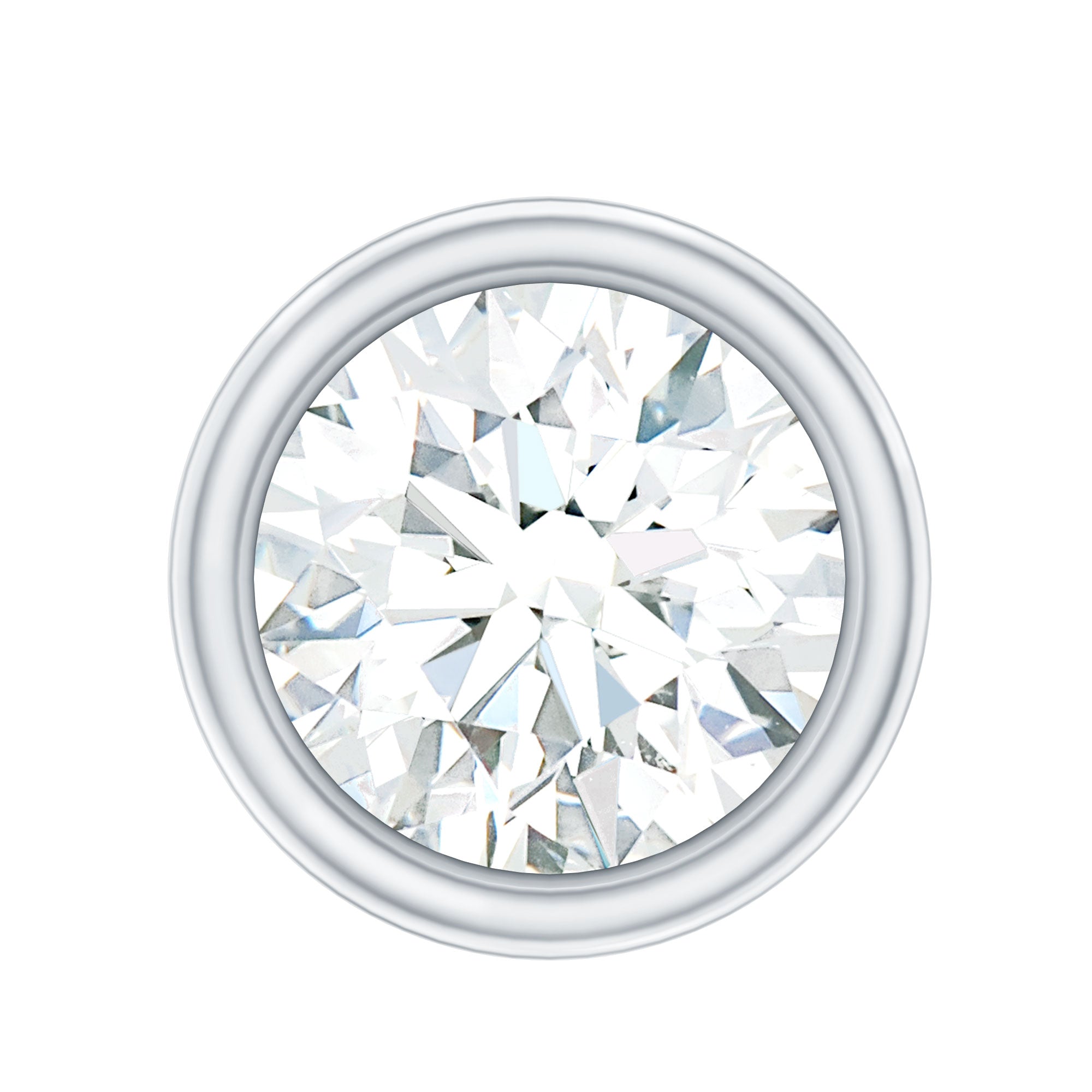Bezel Set Diamond Cartilage Earring with Flat Back
