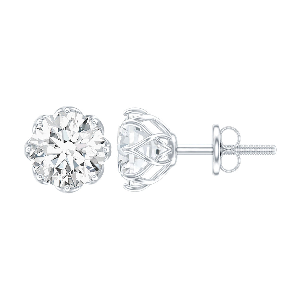 1.9 Carat Certified Lab Grown Diamond Solitaire Stud Earrings