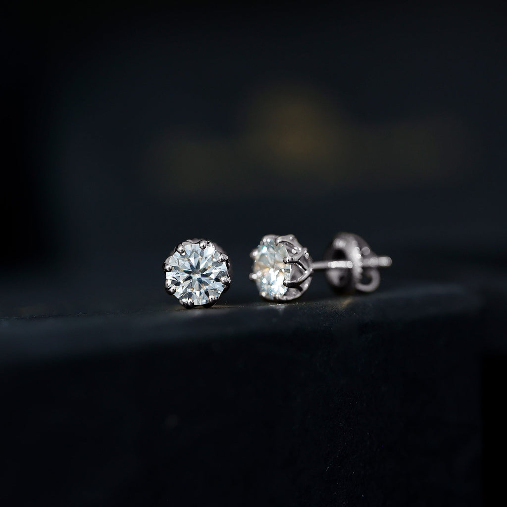 1.9 Carat Certified Lab Grown Diamond Solitaire Stud Earrings