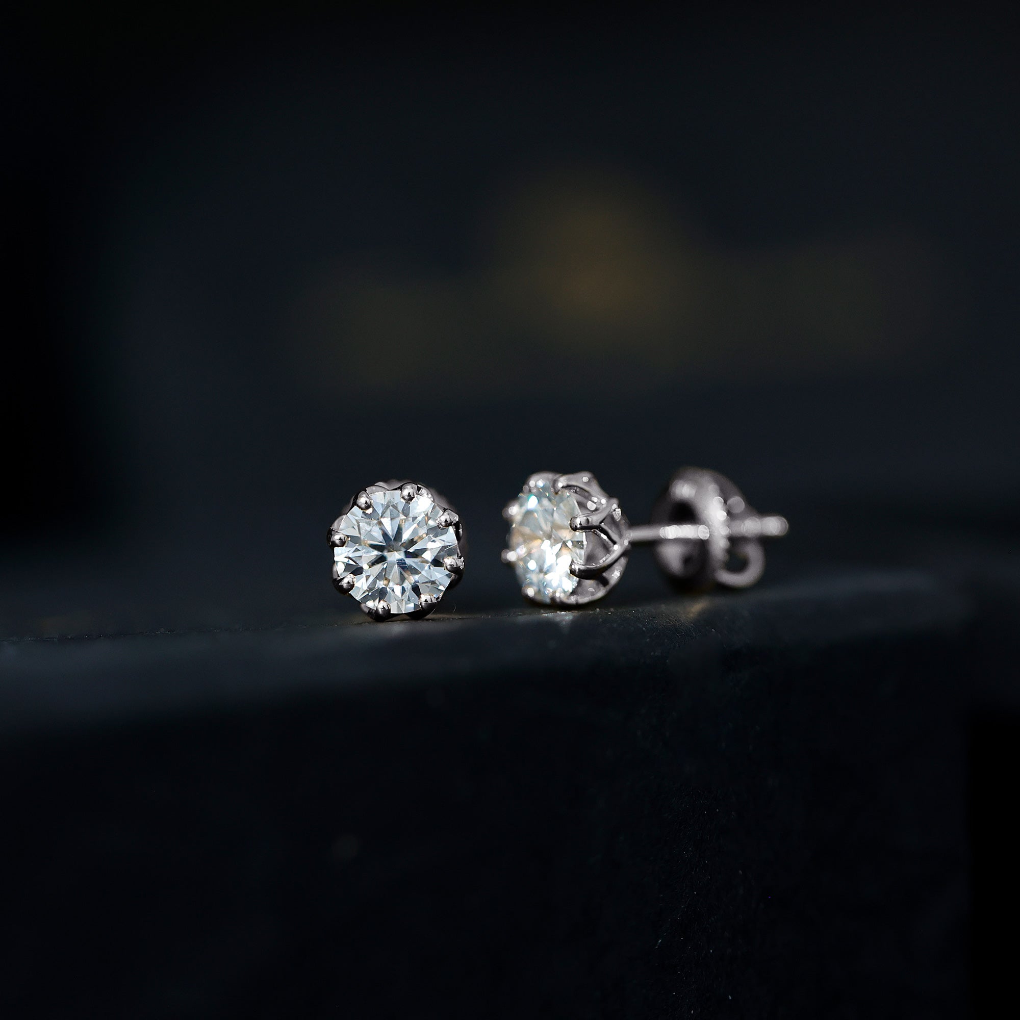 1.9 Carat Certified Lab Grown Diamond Solitaire Stud Earrings