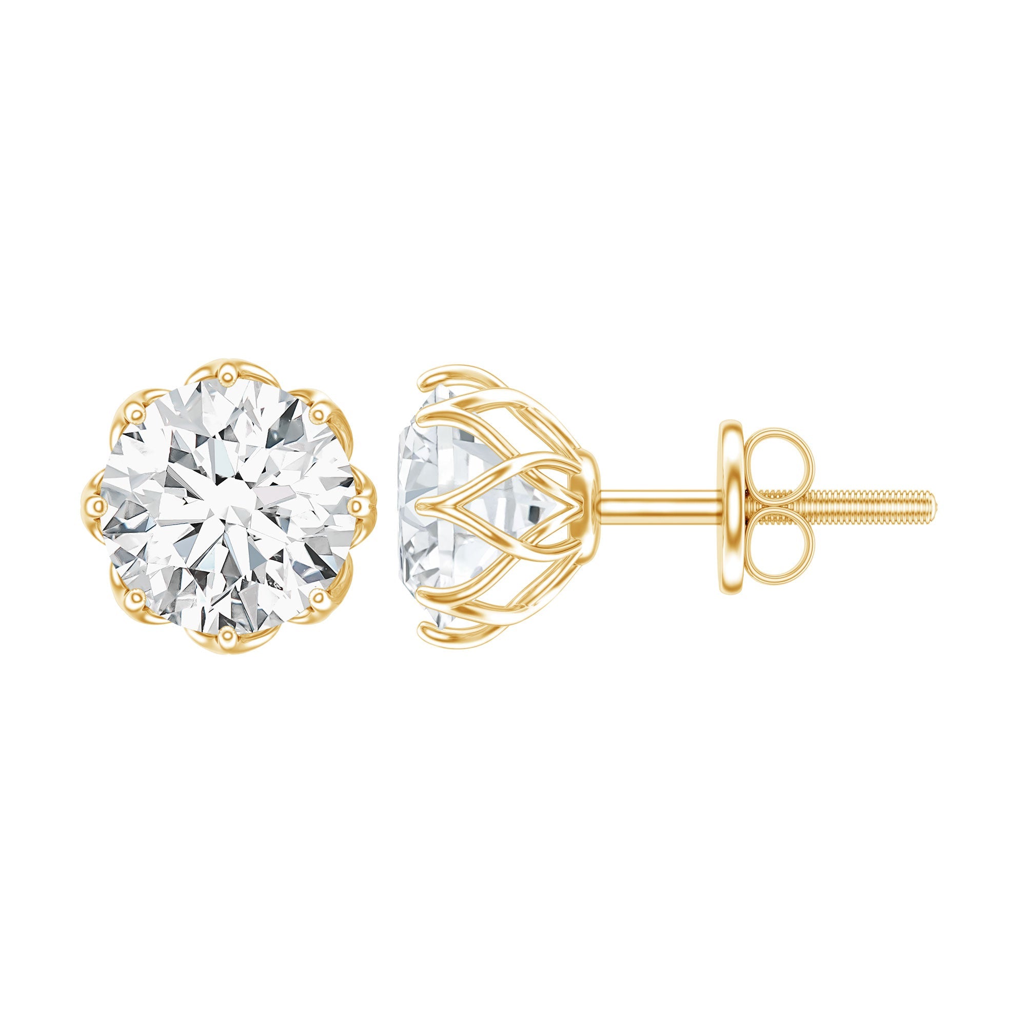 1.9 Carat Certified Lab Grown Diamond Solitaire Stud Earrings