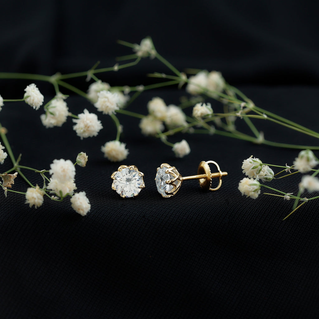 1.9 Carat Certified Lab Grown Diamond Solitaire Stud Earrings