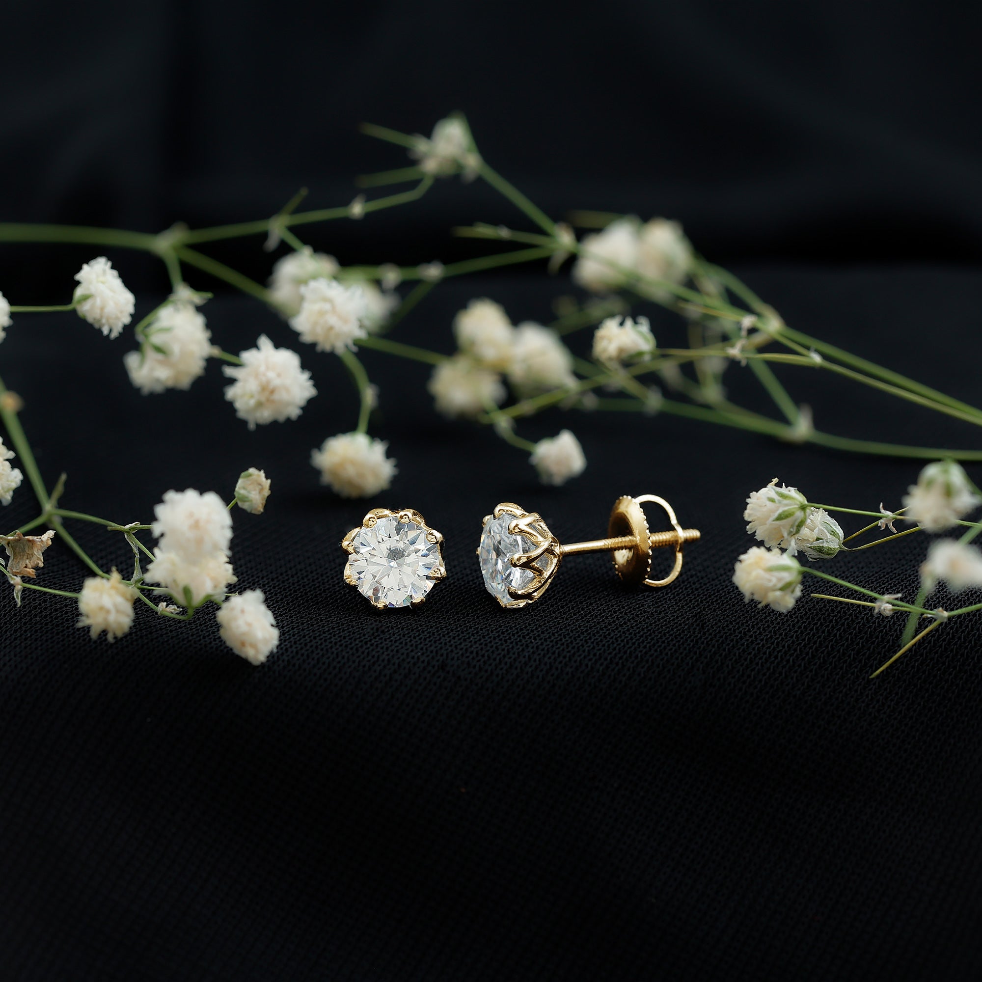 1.9 Carat Certified Lab Grown Diamond Solitaire Stud Earrings