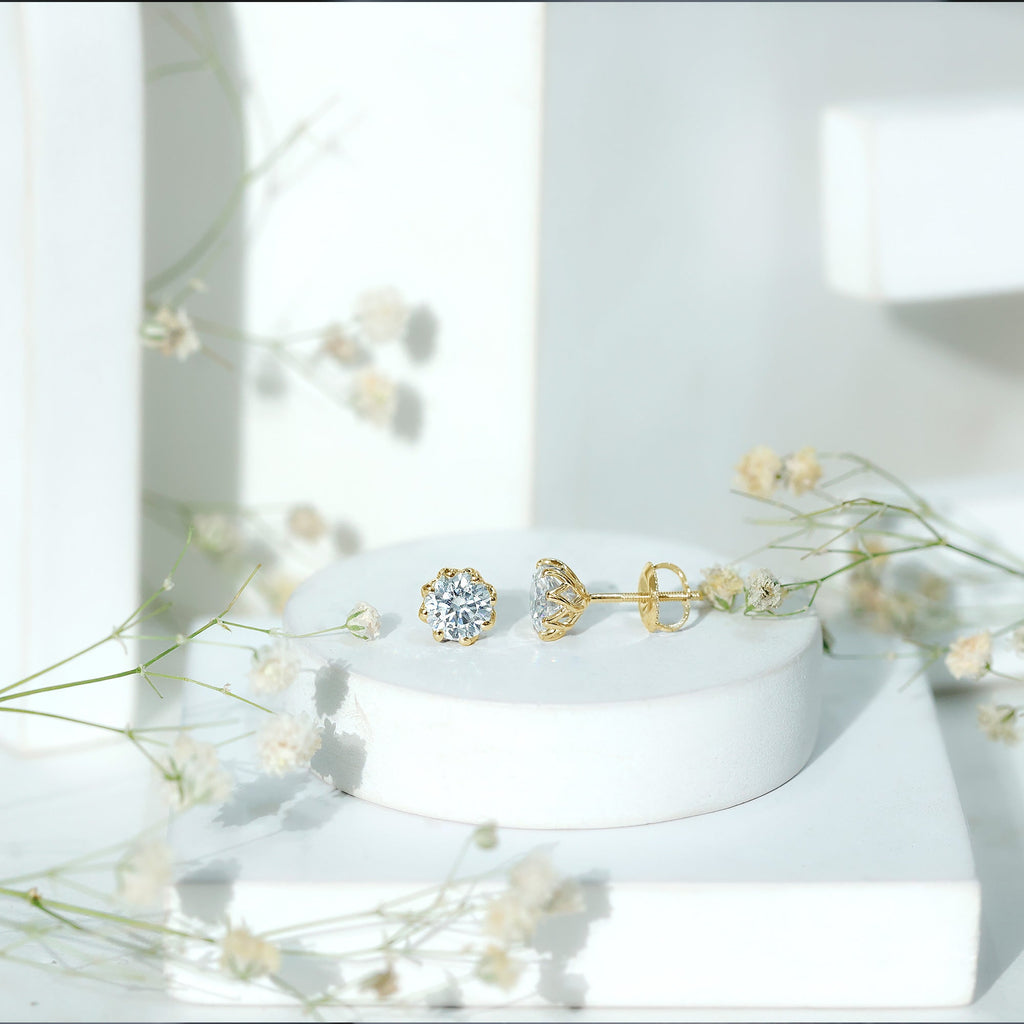 1.9 Carat Certified Lab Grown Diamond Solitaire Stud Earrings