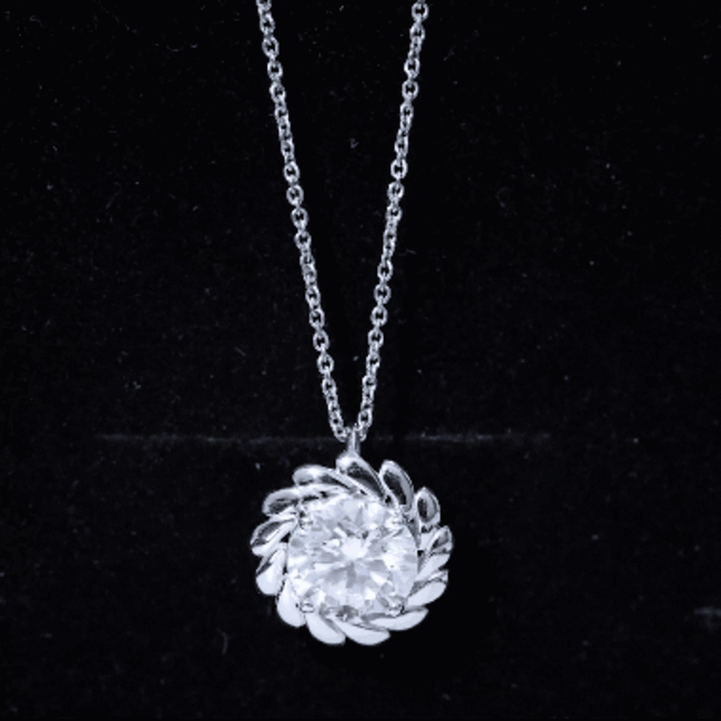 2 Carat Lab Grown Diamond Solitaire Necklace For Women