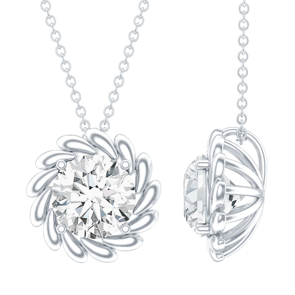 2 Carat Lab Grown Diamond Solitaire Necklace For Women
