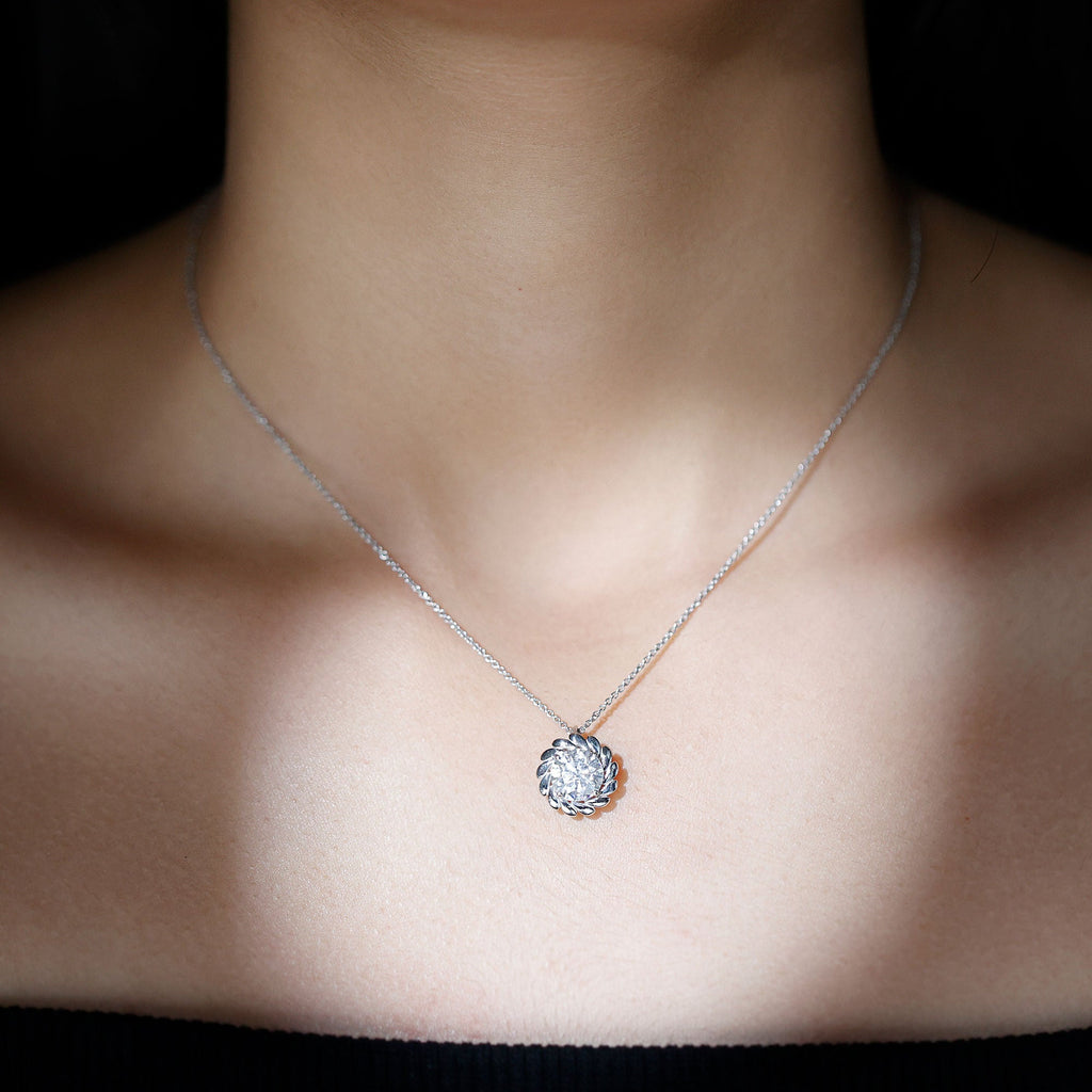 2 Carat Lab Grown Diamond Solitaire Necklace For Women