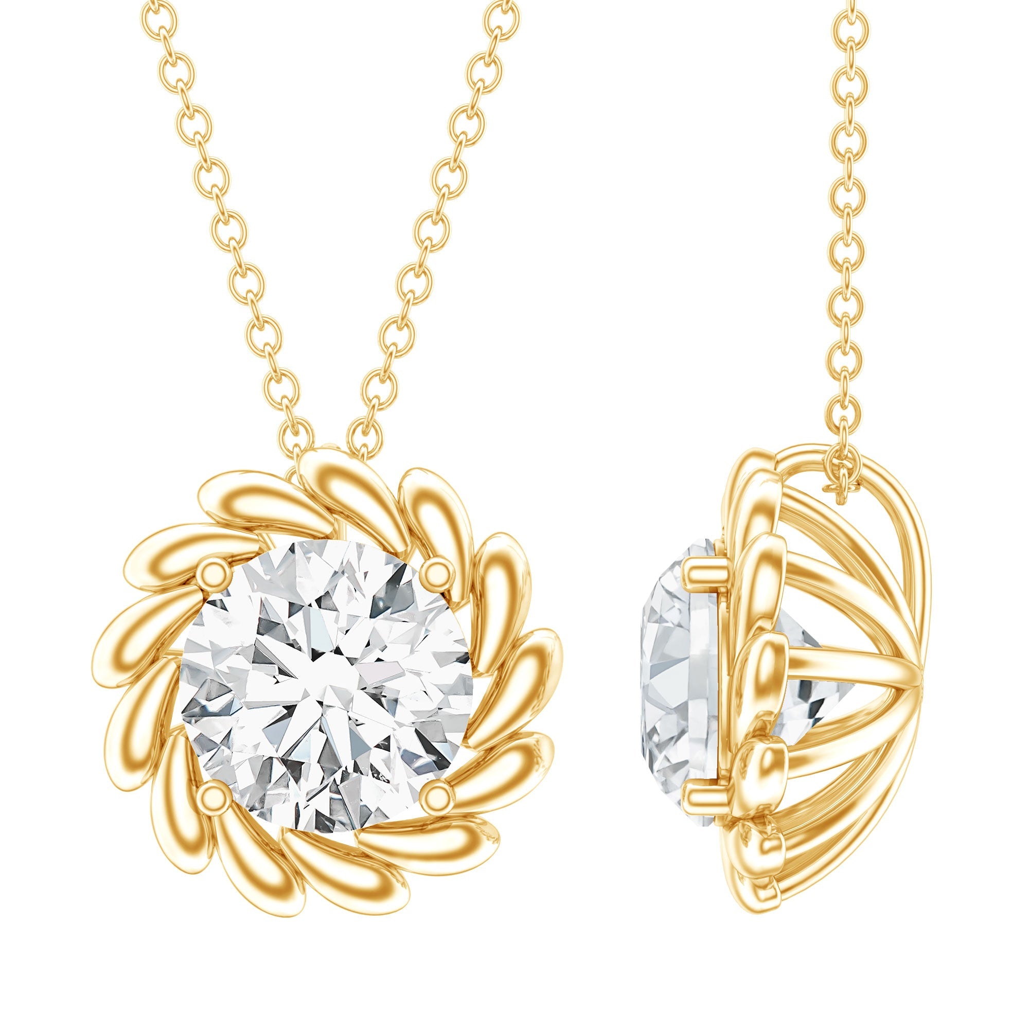 2 Carat Lab Grown Diamond Solitaire Necklace For Women