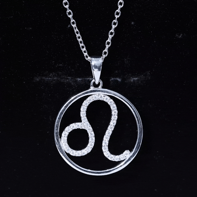 Certified Moissanite Leo Zodiac Sign Necklace