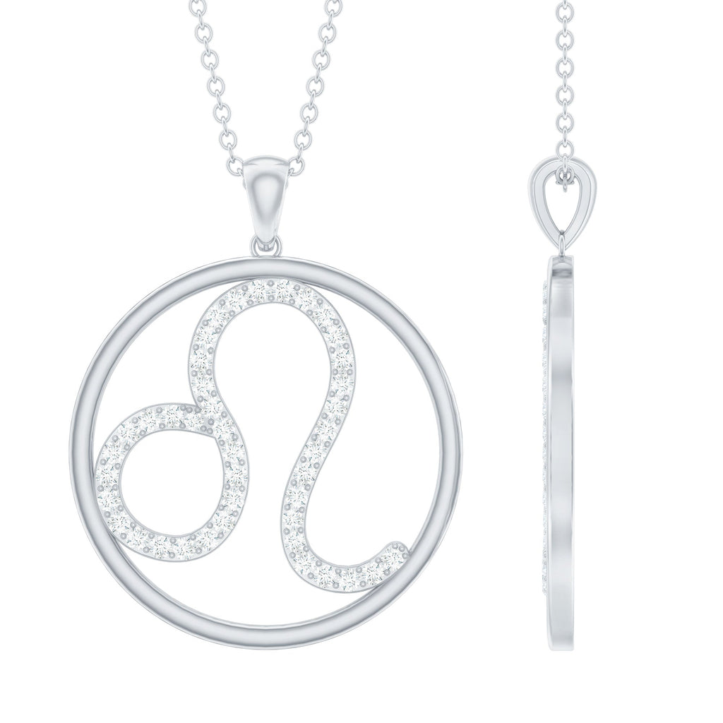 Certified Moissanite Leo Zodiac Sign Necklace