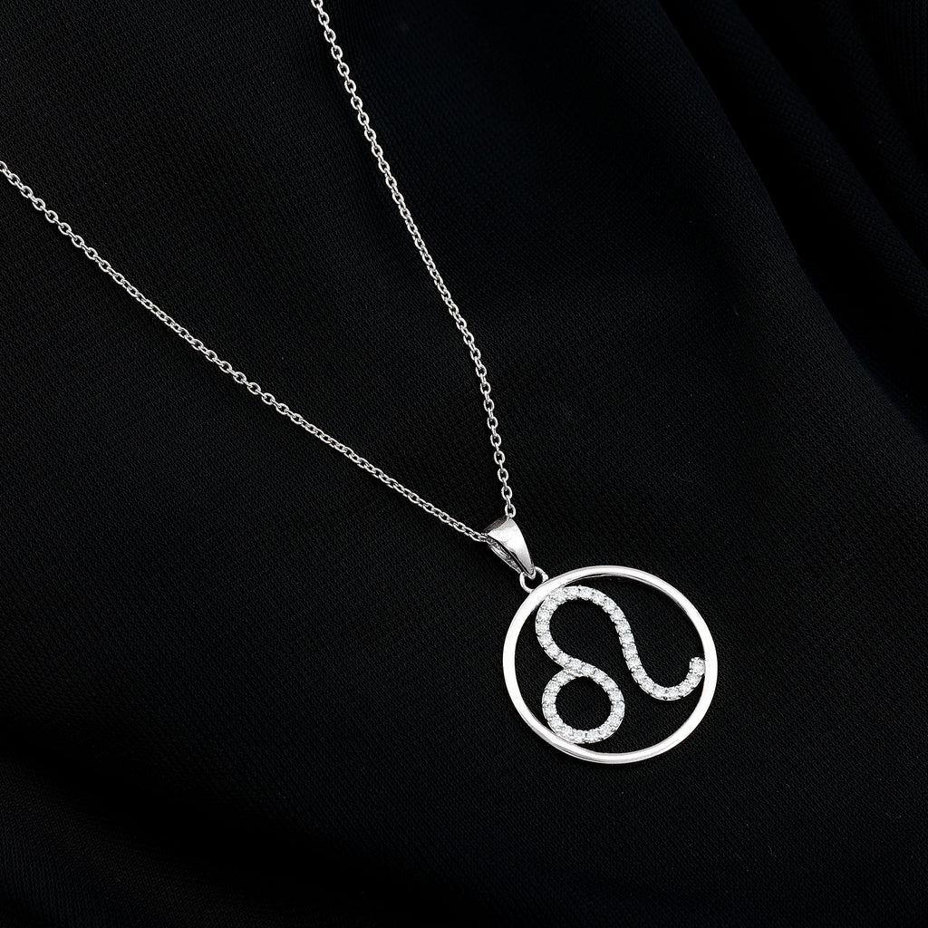 Certified Moissanite Leo Zodiac Sign Necklace