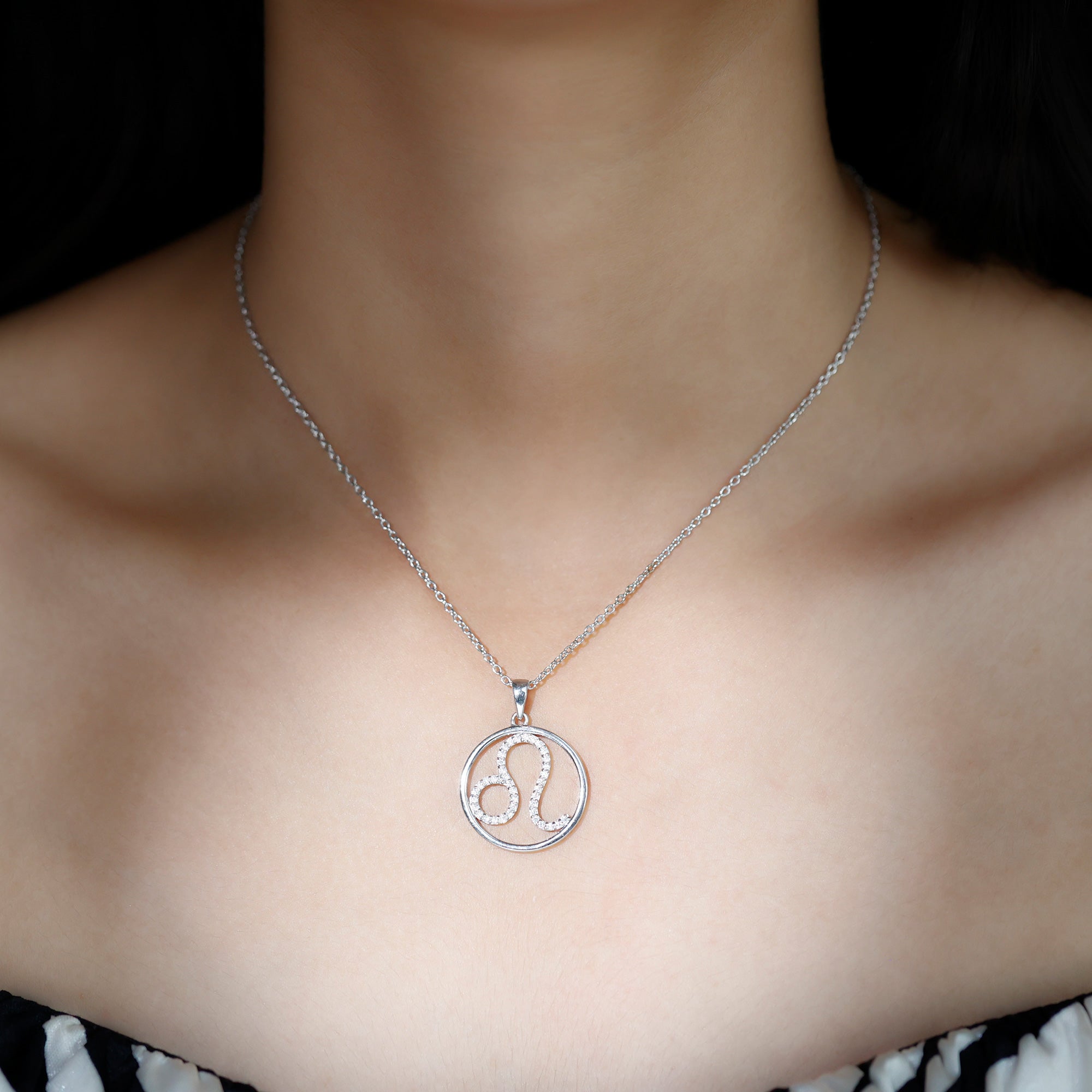 Certified Moissanite Leo Zodiac Sign Necklace