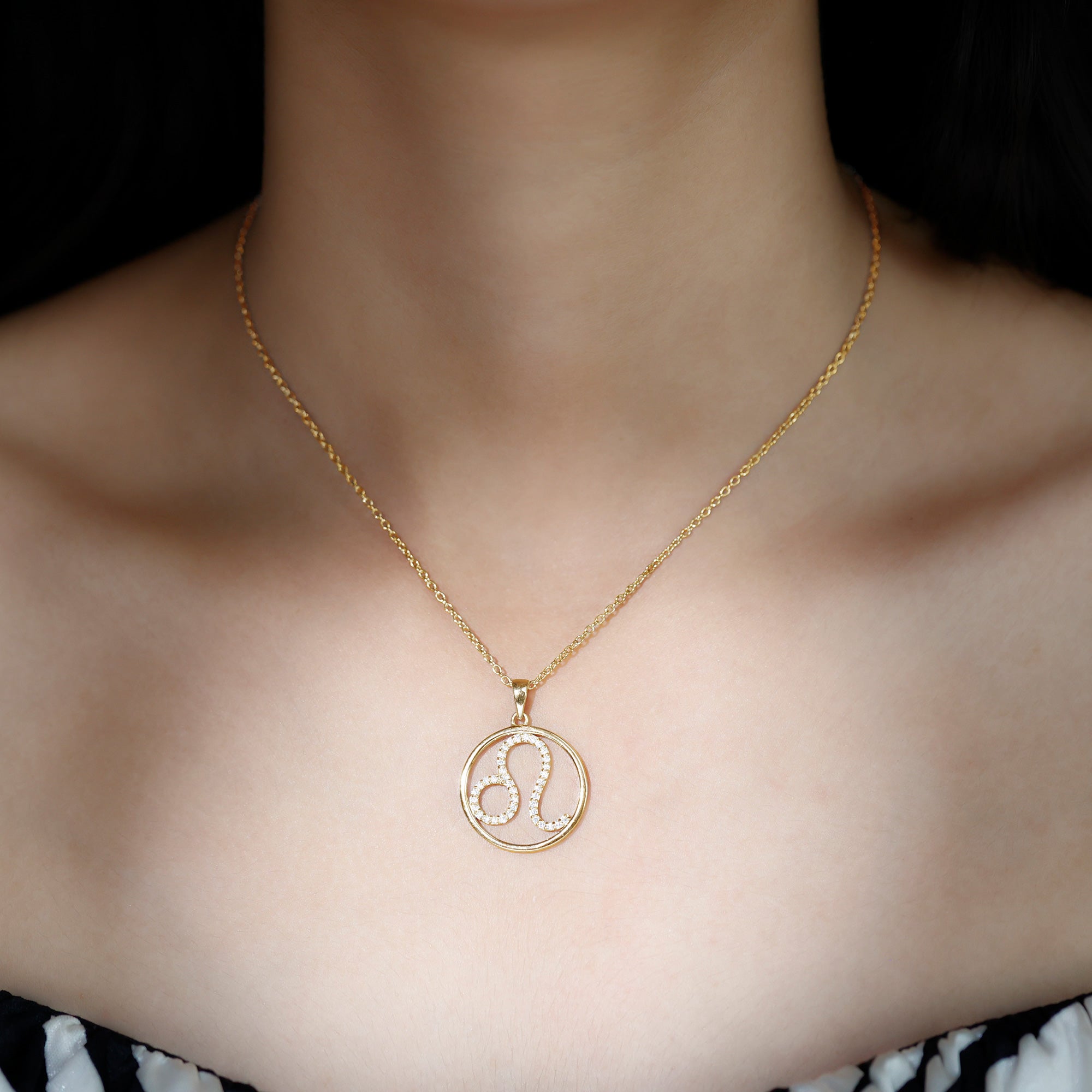 Certified Moissanite Leo Zodiac Sign Necklace