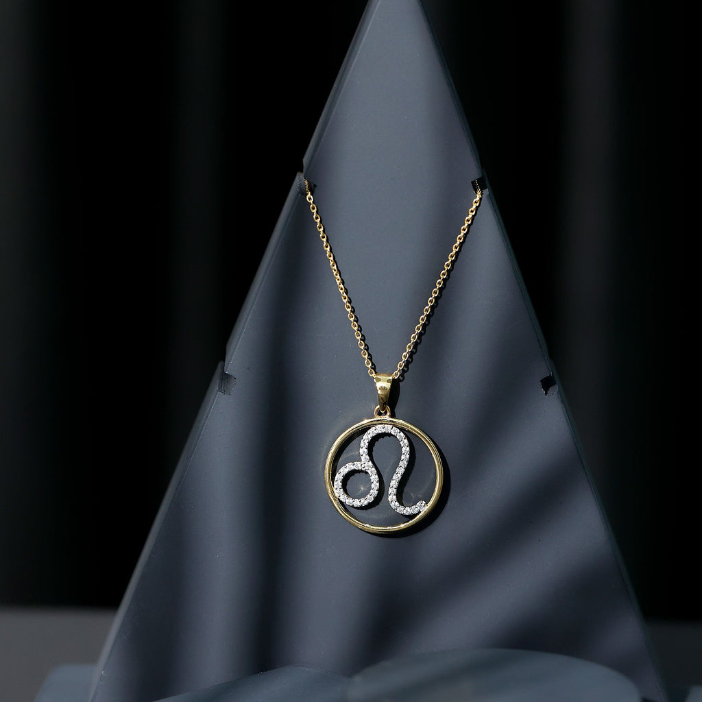 Certified Moissanite Leo Zodiac Sign Necklace