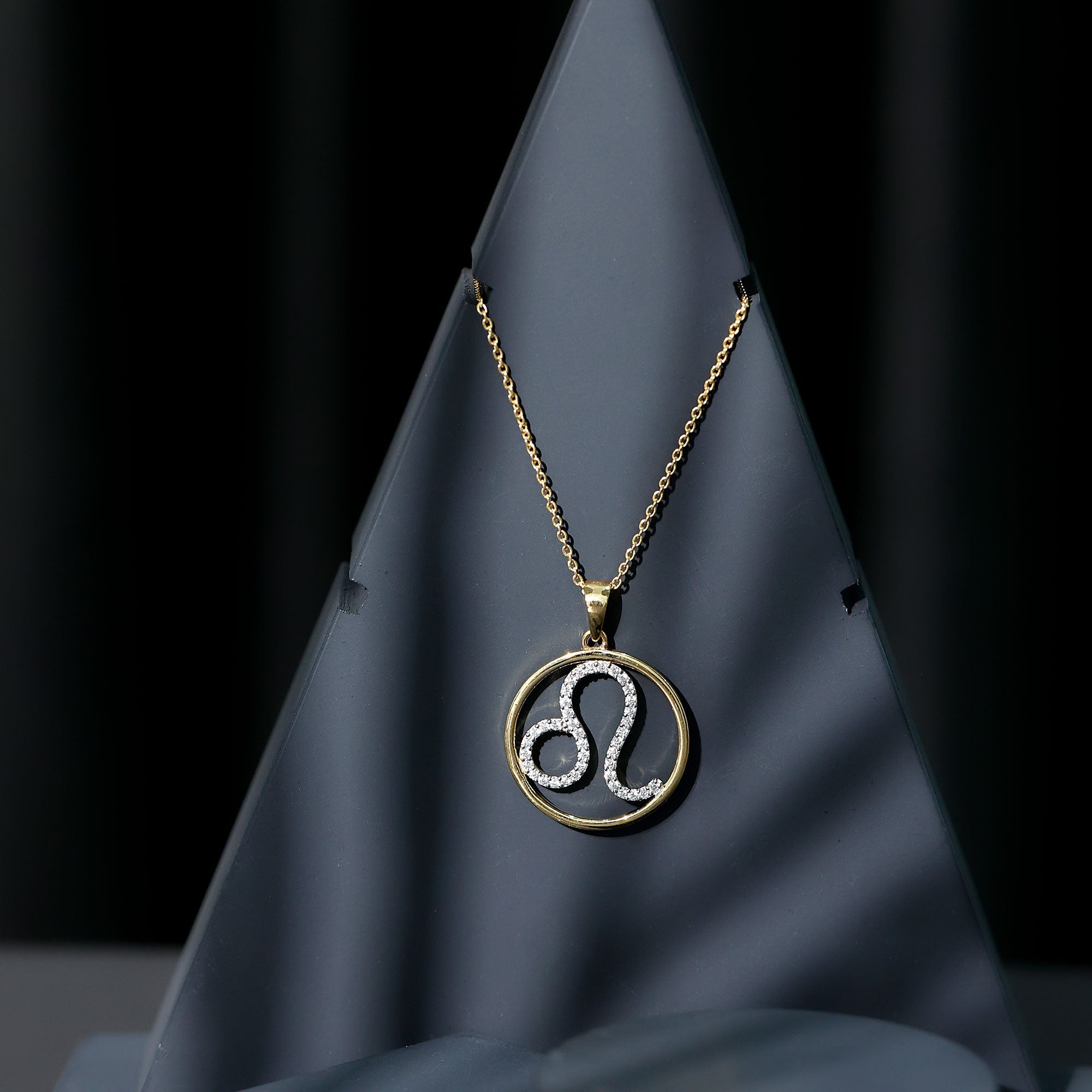 Certified Moissanite Leo Zodiac Sign Necklace