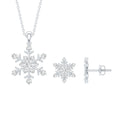 Certified Moissanite Snowflake Jewelry Set For Christmas