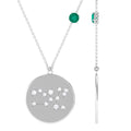Natural Emerald Taurus Zodiac Constellation Necklace with Diamond