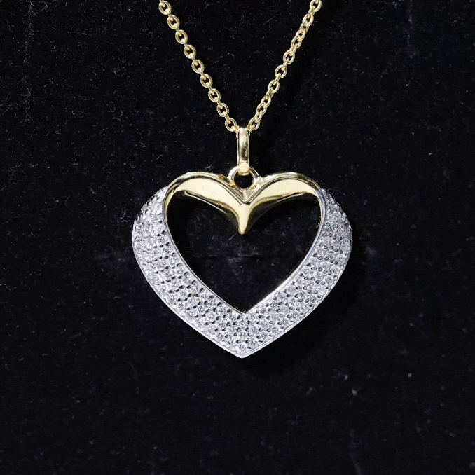 Pave Set Lab Grown Diamond Heart Necklace For Women