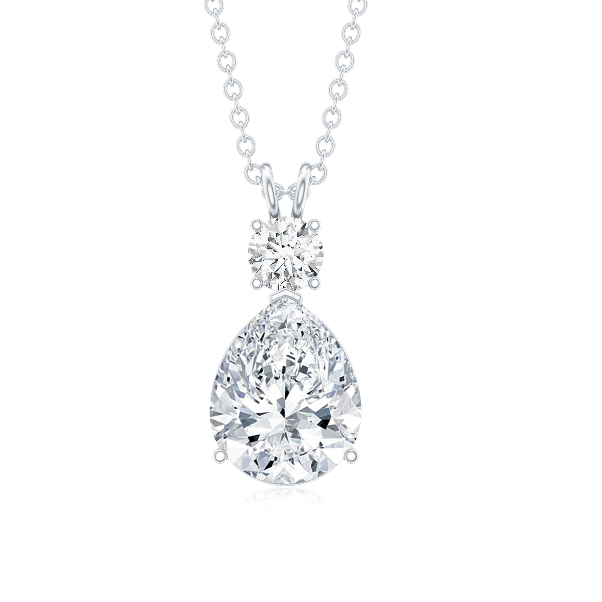 Certified Moissanite Teardrop Pendant Necklace