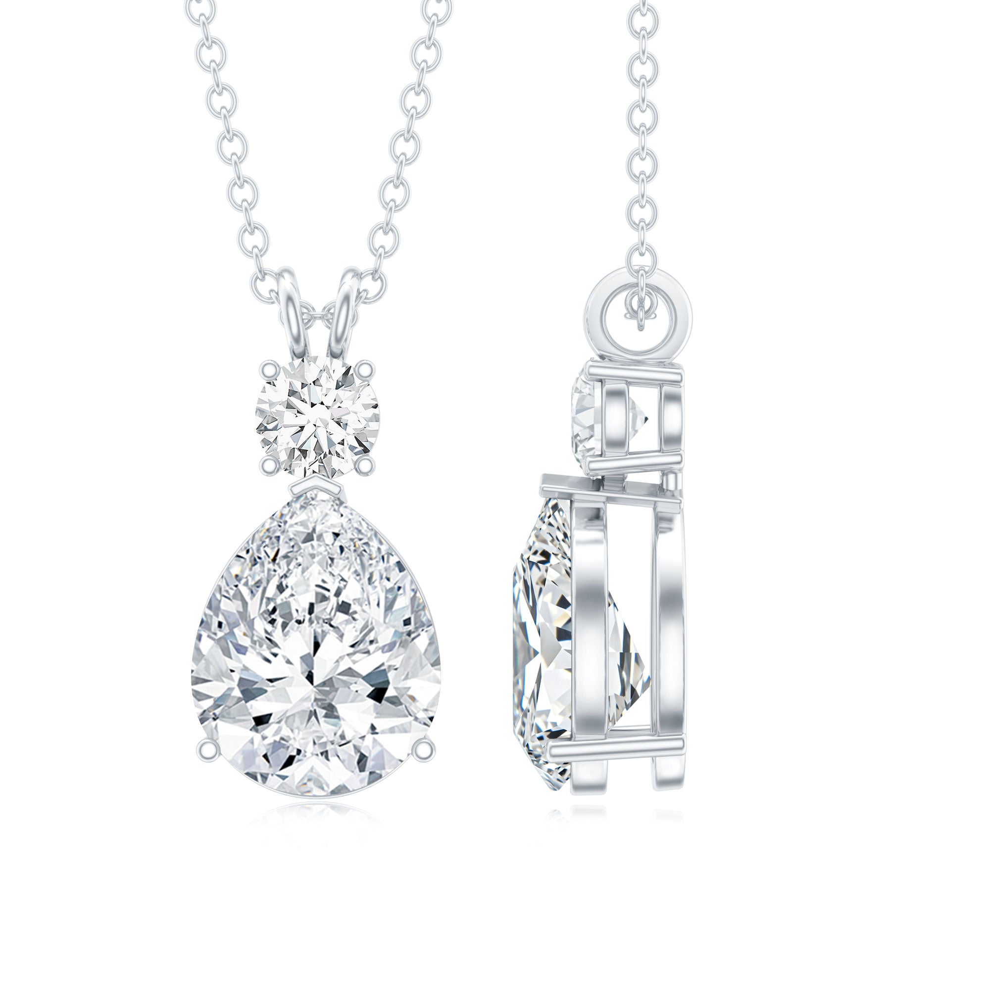 Certified Moissanite Teardrop Pendant Necklace