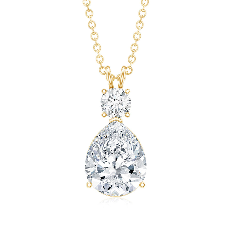 Certified Moissanite Teardrop Pendant Necklace