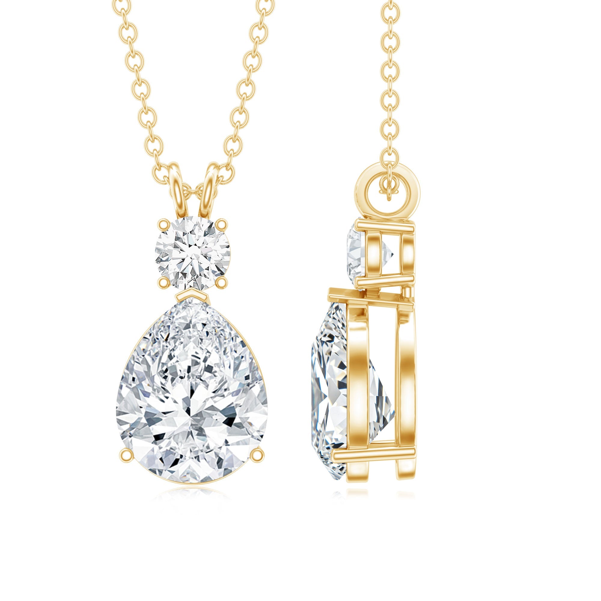 Certified Moissanite Teardrop Pendant Necklace