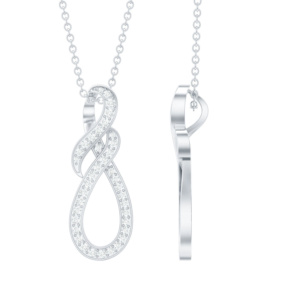 Natural Diamond Infinity Knot Pendant Necklace