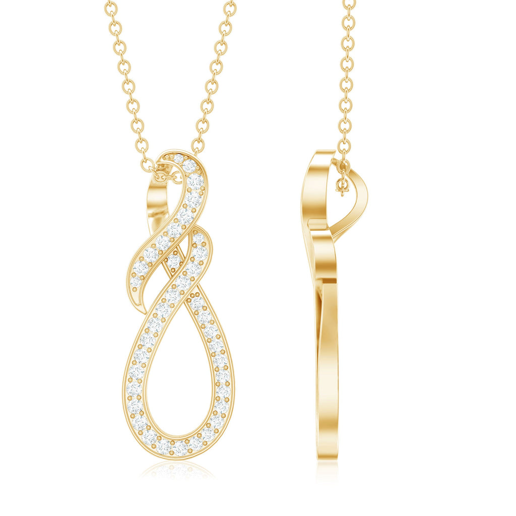 Natural Diamond Infinity Knot Pendant Necklace